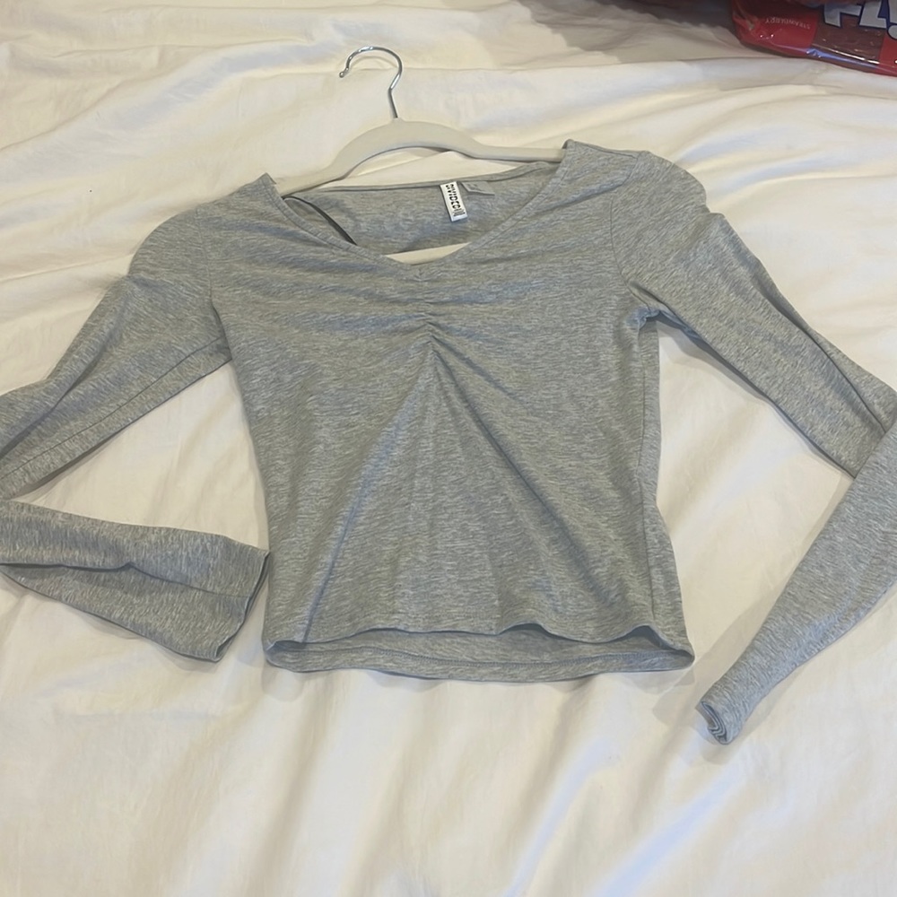Basic Grey Long Sleeve Top